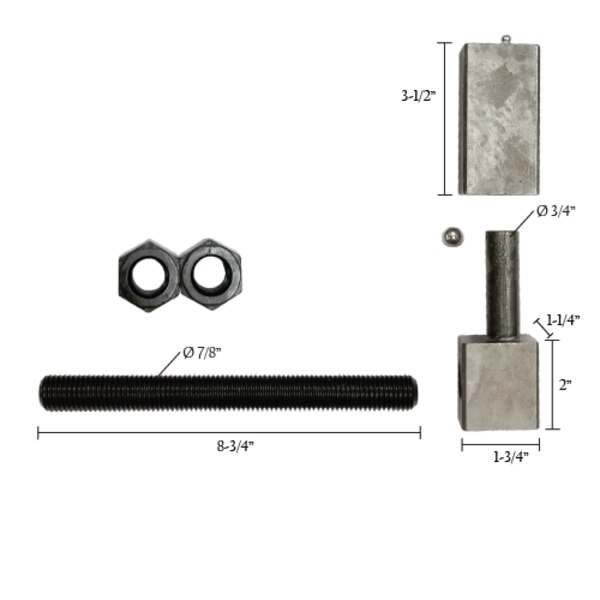 Adjustable Hinge Bare 7/8" X 7" Spring Creek Products